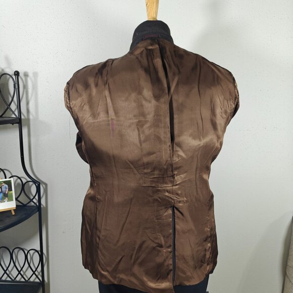 English Manor Mens Sport Coat Blazer Two Button Brown Herringbone Wool Blend 42R - Picture 13 of 16